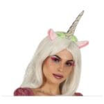 Stříbrná čelenka jednorožec zepředu