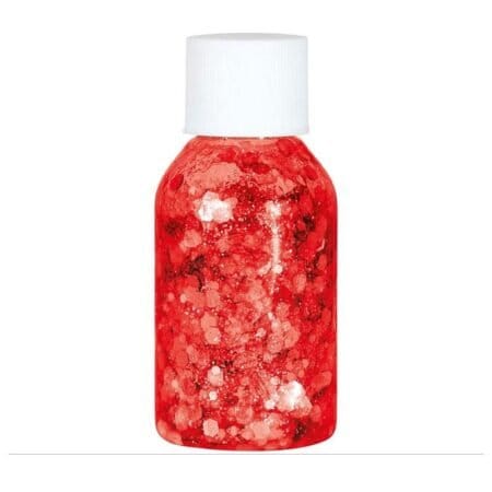 Červený glitter gel zepředu