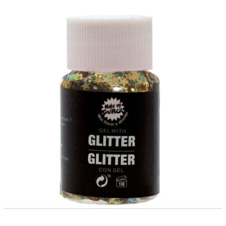 Zlatý glitter gel - pohled zepředu