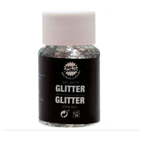 Stříbrný glitter gel - pohled zepředu