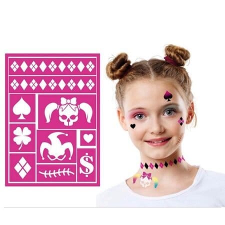 Harley Quinn šablona na dětský make-up