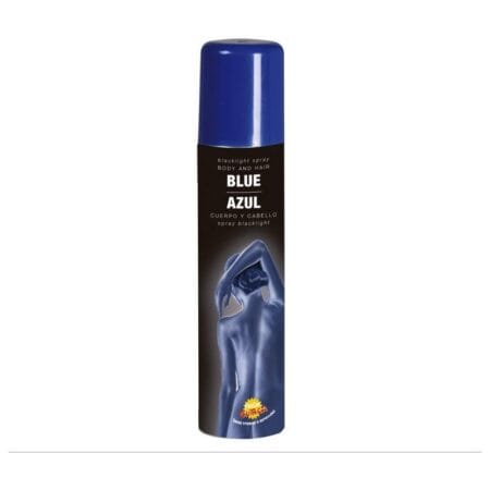 Pohled zepředu na modrý tělový sprej 75 ml