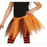 dětská_tutu_oranžovočerná_se_třpytkami_zepredu