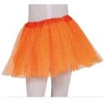Dětská_sukně_s_hvězdičkami_oranžová_pohled_zepředu