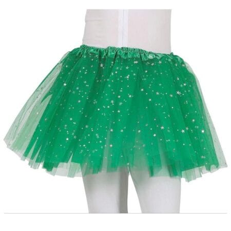 Zelená dětská sukně s hvězdičkami na karneval