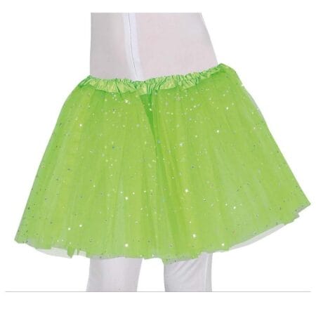 Limetková dětská sukně s hvězdičkami na karneval