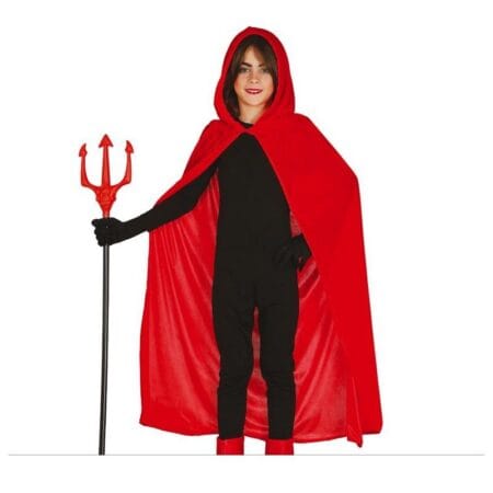 DĚTSKÁ RED VELVET PELERÍNA S KAPUCÍ 100 CMS