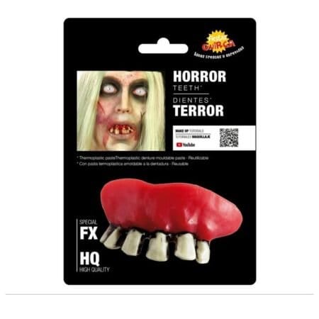 Pohled zepředu na zombie zuby s termoplastickou pastou