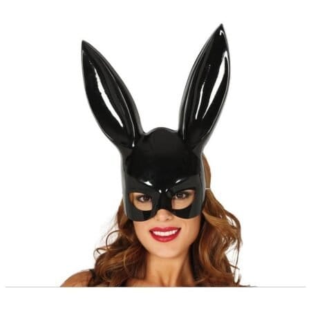 Pohled zepředu na karnevalovou masku Sexy zajíček půl tváře