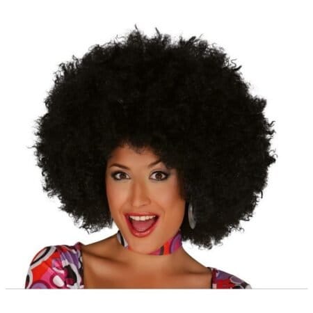 Černá Extra Afro Paruka Zepředu
