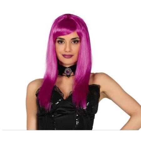Lila Neon Paruka zepředu