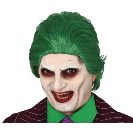 Zelený šašek paruka zepředu