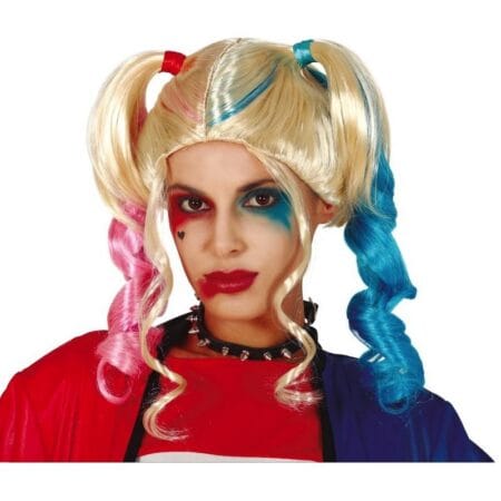 Barevná Pigtails Paruka zepředu