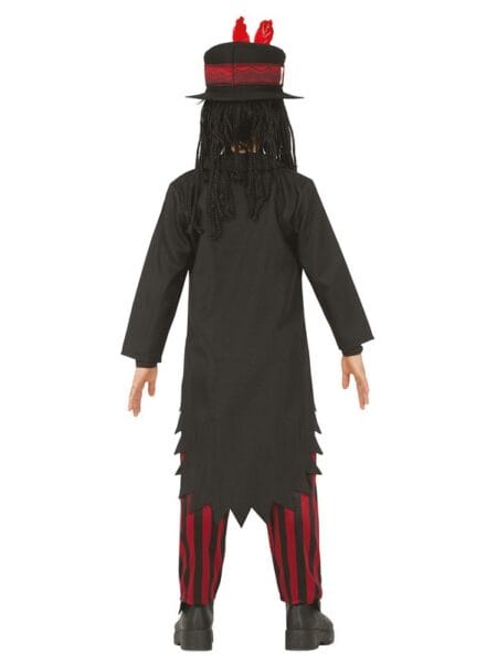 Pohled zezadu na karnevalový kostým Voodoo pro děti