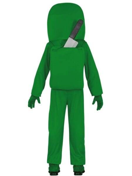 Pohled zezadu na dětský kostým Zelený astronaut