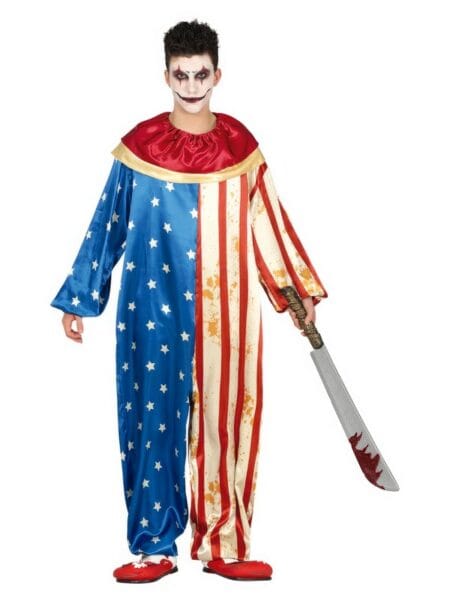 Dětský kostým Klaun Patriot pro strašidelnou zábavu