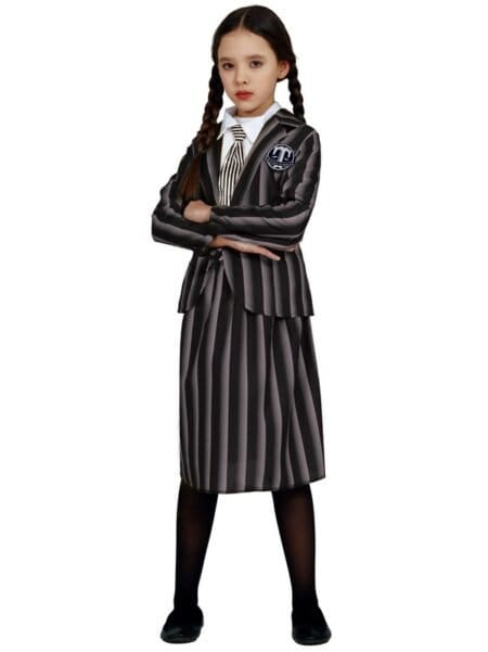 Pohled zepředu na dětský kostým Gothic Studentka