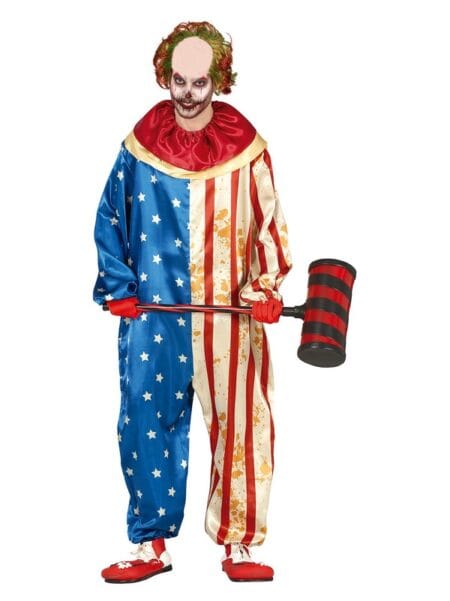 Pohled zepředu na kostým Klaun Patriot Horror